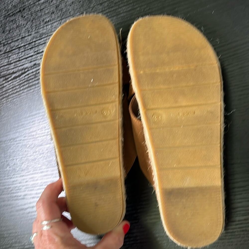 Macarena Brown Suede Slide Sandals - Picture 6 of 9